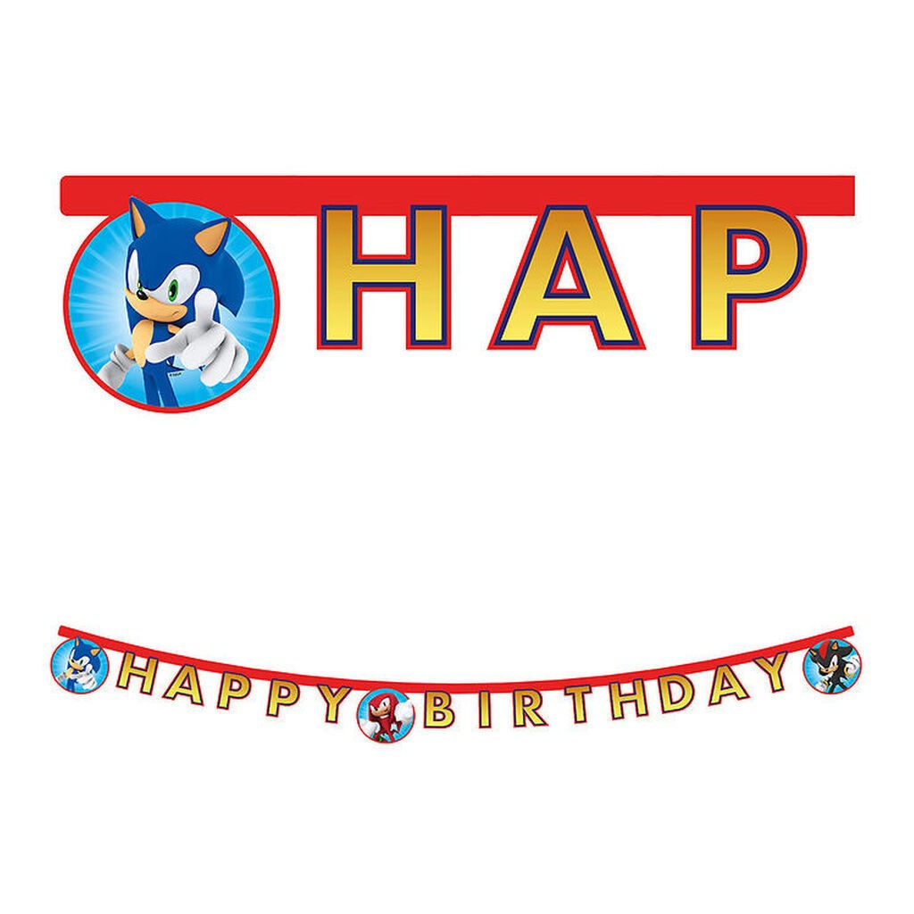 Decorata Party Happy Birthday Banner - Sonic Speed