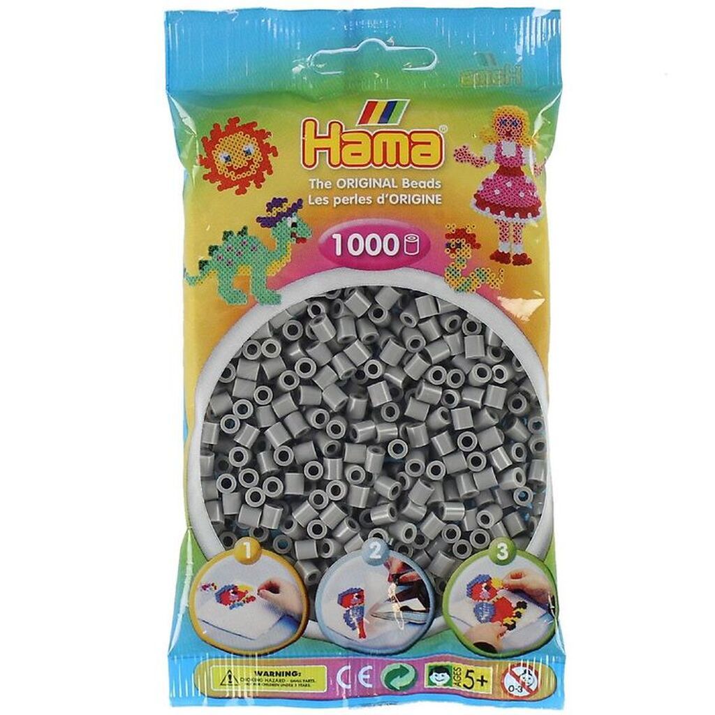 Hama Midi Perler - 1000 stk. - 17 Grå