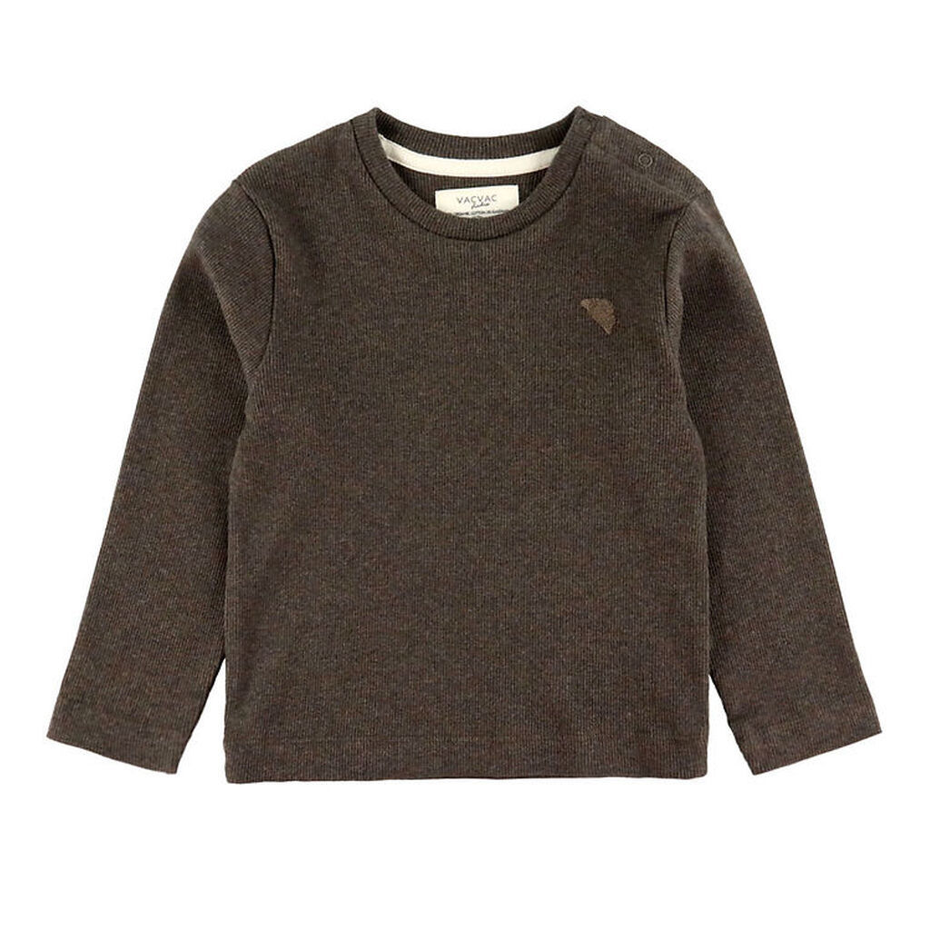 VACVAC Bluse - Carlet - Rib - Dark Brown Melange