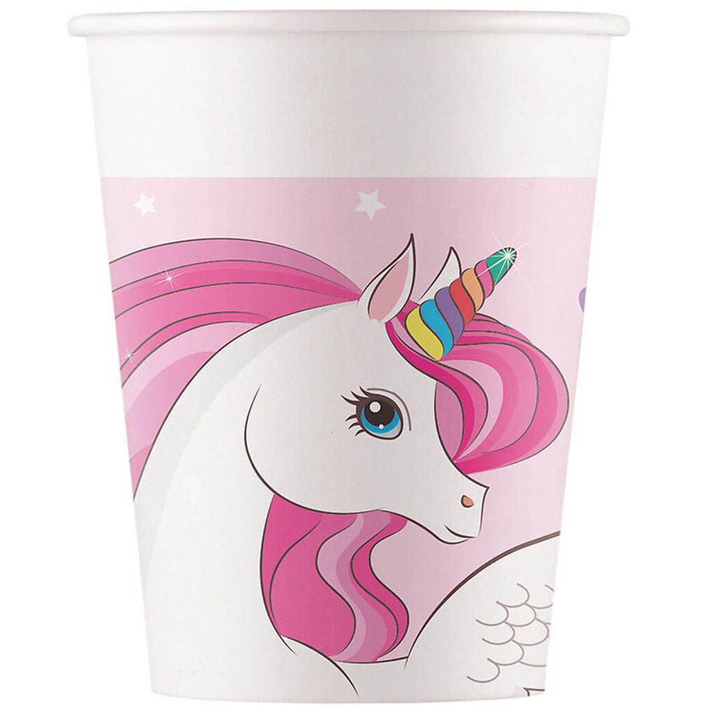 Decorata Party Papkrus - 8-pak - 200 ml - Unicorn Rainbow Colors
