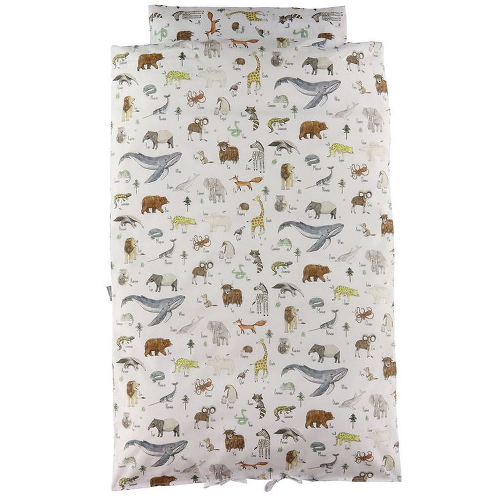 Nørgaard Madsens Sengetøj - Baby - Hvid m. Dyr
