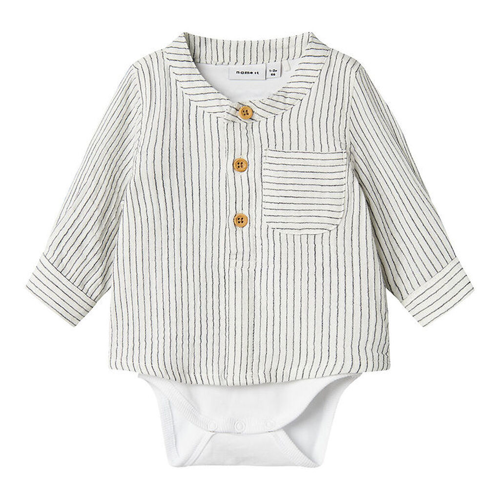 Name It Skjortebody l/æ - NbmFedanne - Navy Blazer/Cloud Dancer