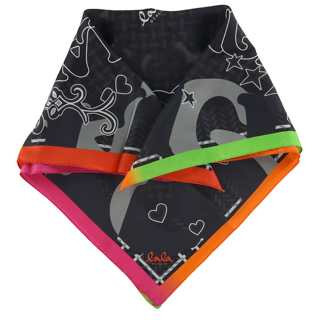 Lala Berlin Tørklæde - Cube Ahrina - 50x50 cm - Star Black