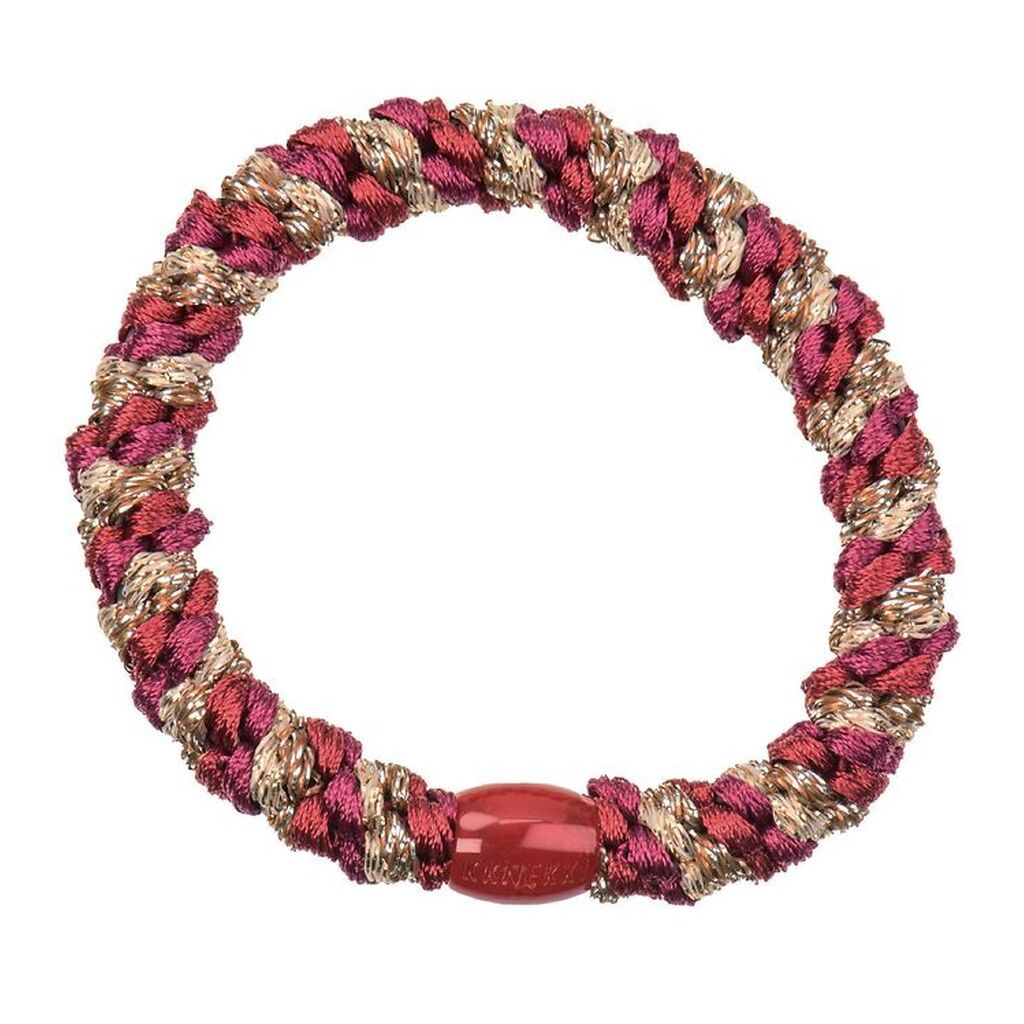 Kknekki Hårelastik - Rød/Brun Glimmer