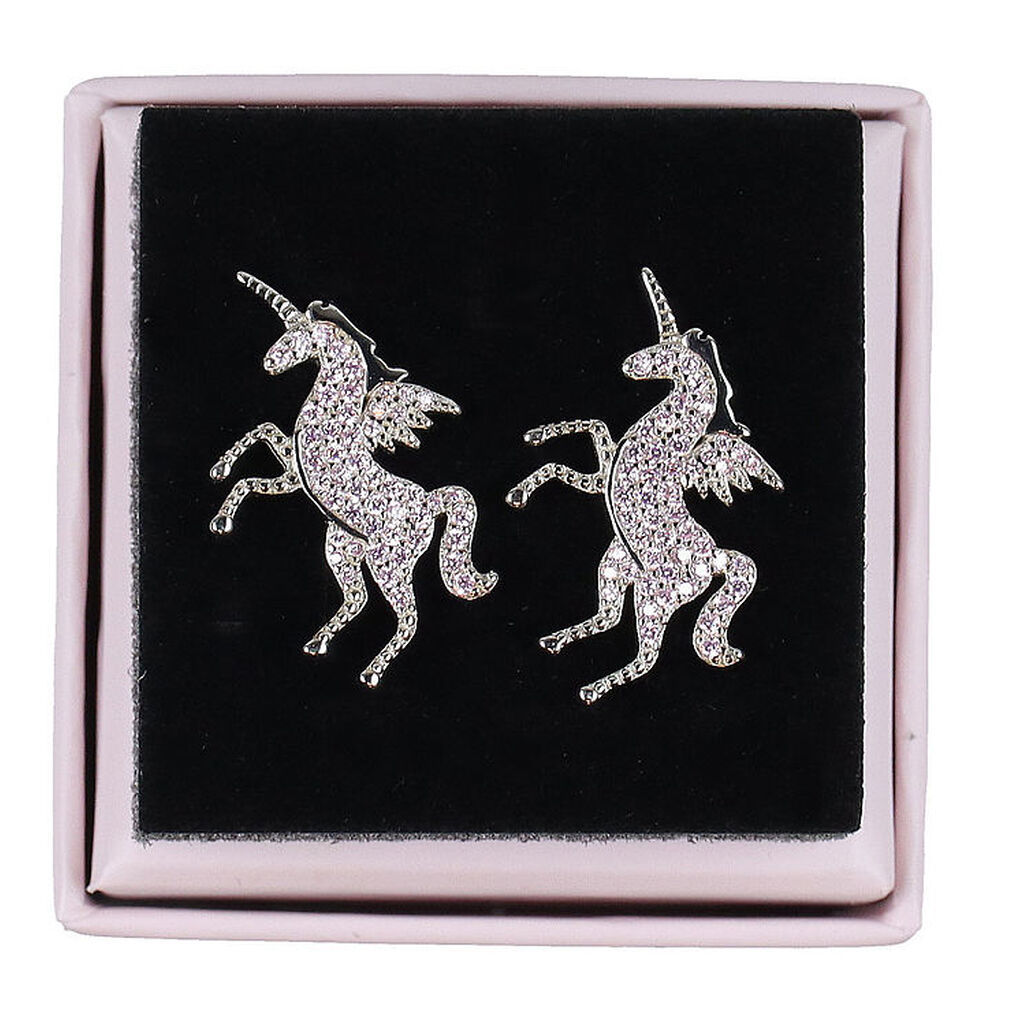 MillaVanilla Øreringe - Enhjørning - Sølv/Pink