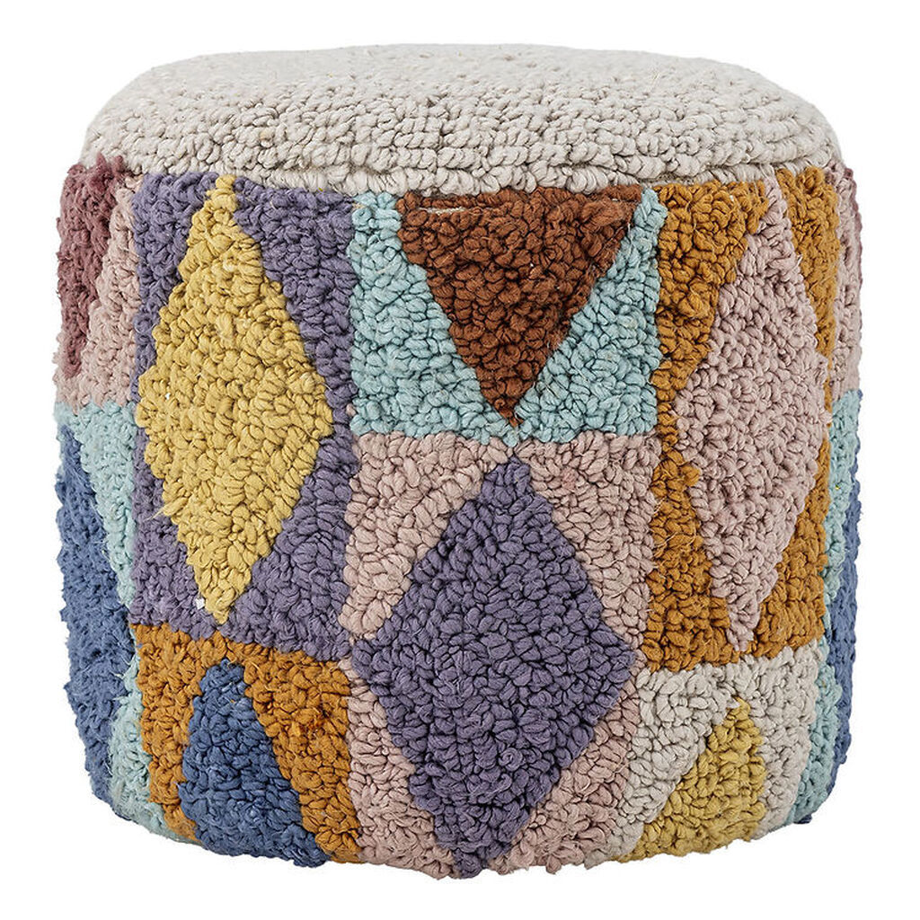 Bloomingville Puf - Miaki - 30x30 cm - Grå/Multifarvet