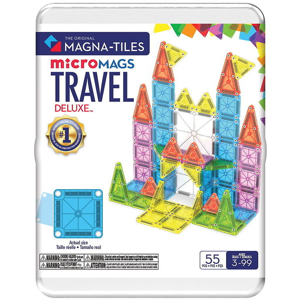 Magna-Tiles Magnetsæt - 55 Dele - Deluxe Travel Set + MicroMAGS