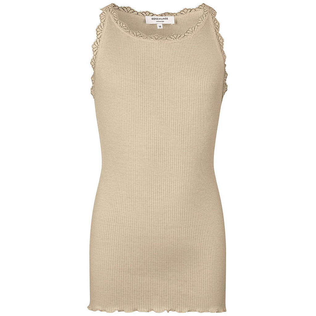 Rosemunde Top - Lang - Beathe - Rib - Silver Lining m. Blonder