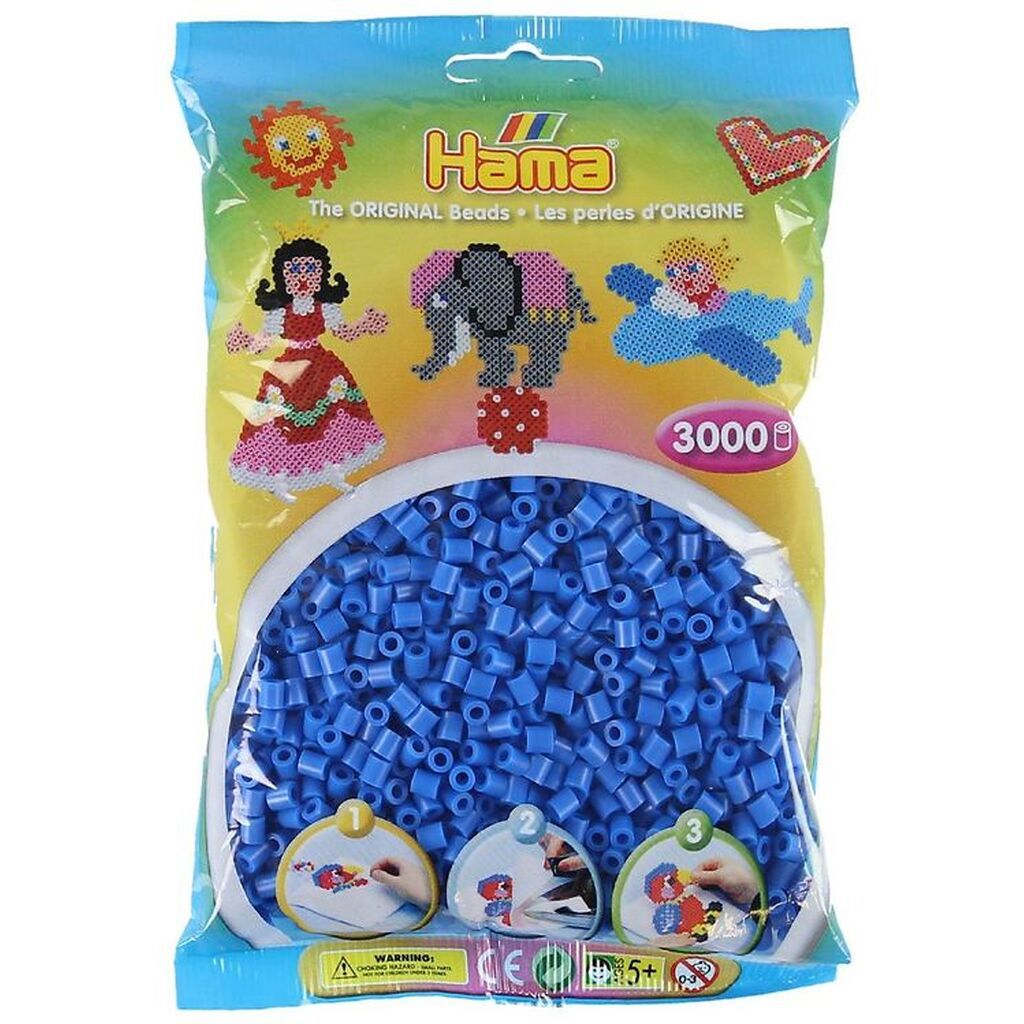 Hama Midi Perler - 3000 stk. - 09 Lyseblå