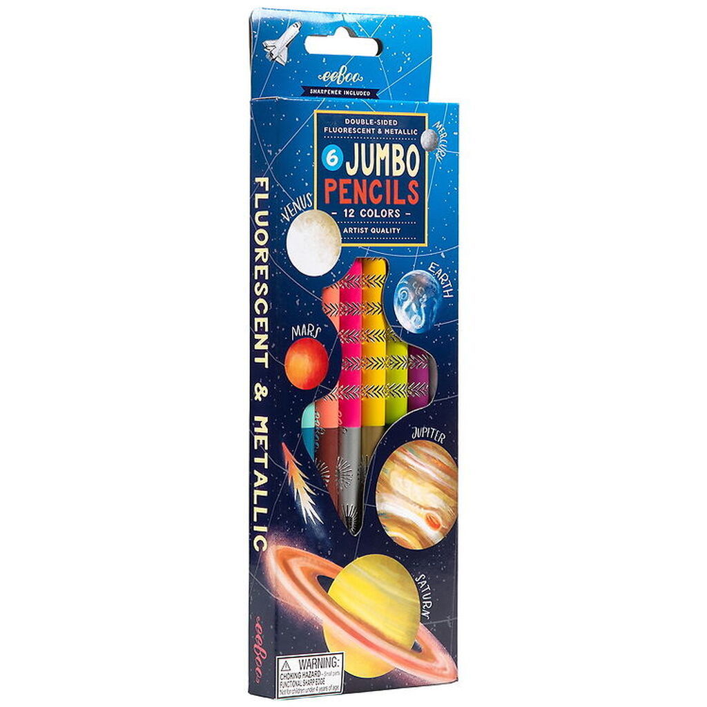 Eeboo Farveblyanter - Jumbo - Dobbeltsidet - 6-pak