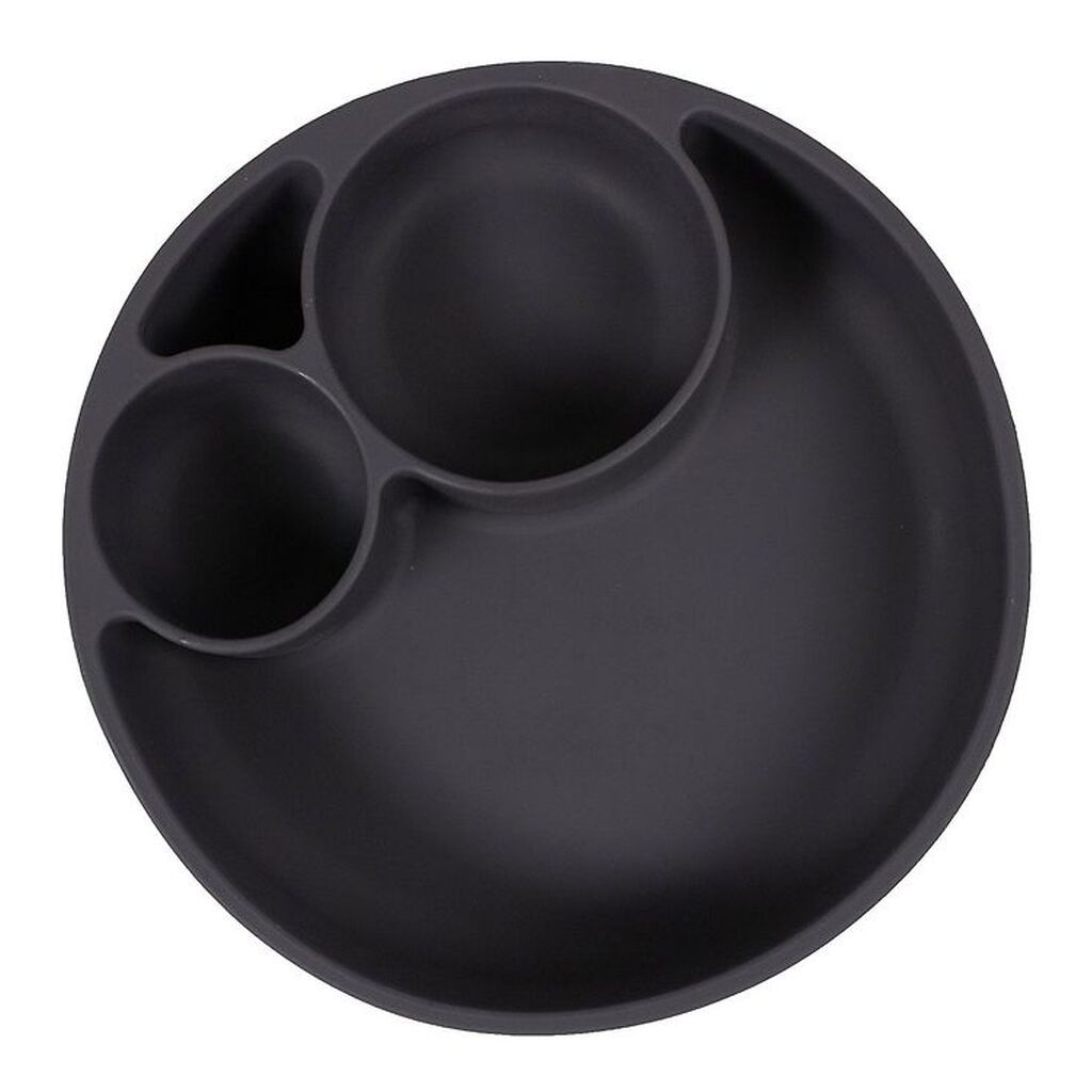 Filibabba Tallerken - Silikone - Ruminddelt - Stone Grey