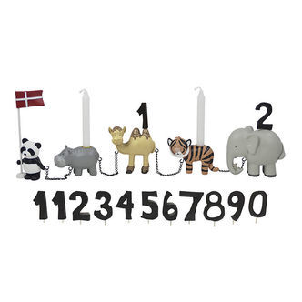 Kids by Friis Fødselsdagstog - Zoo-dyr m. 11 Tal