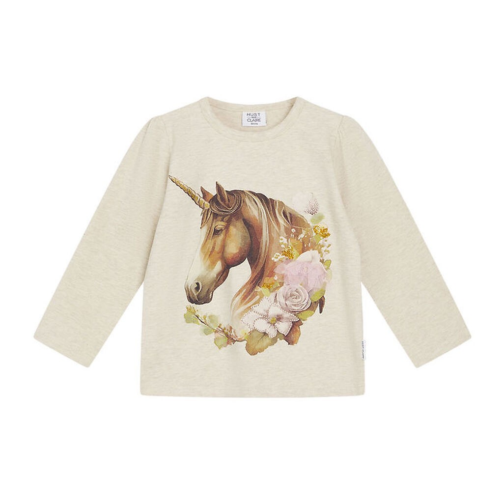 Hust and Claire Bluse - Anie - Wheat Melange m. Enhjørning