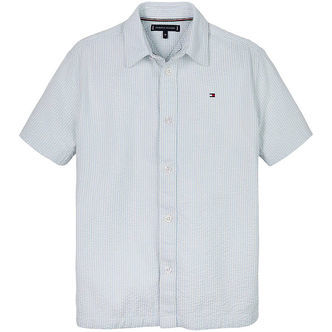 Tommy Hilfiger Skjorte - Seersucker - Breezy Blue White Stripe