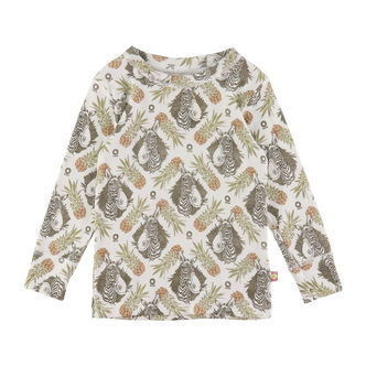 Katvig Bluse - Hvid m. Tropisk Print