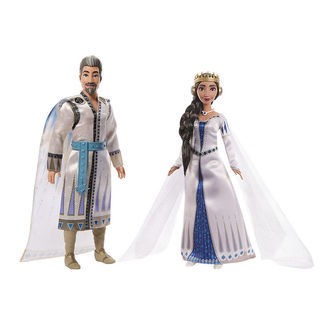 Disney Wish Dukker - 30/27 cm - Kong Magnifico/Dronning Amaya