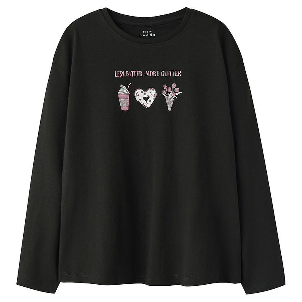 Name It Bluse - NkfVeen - Black/More Glitter