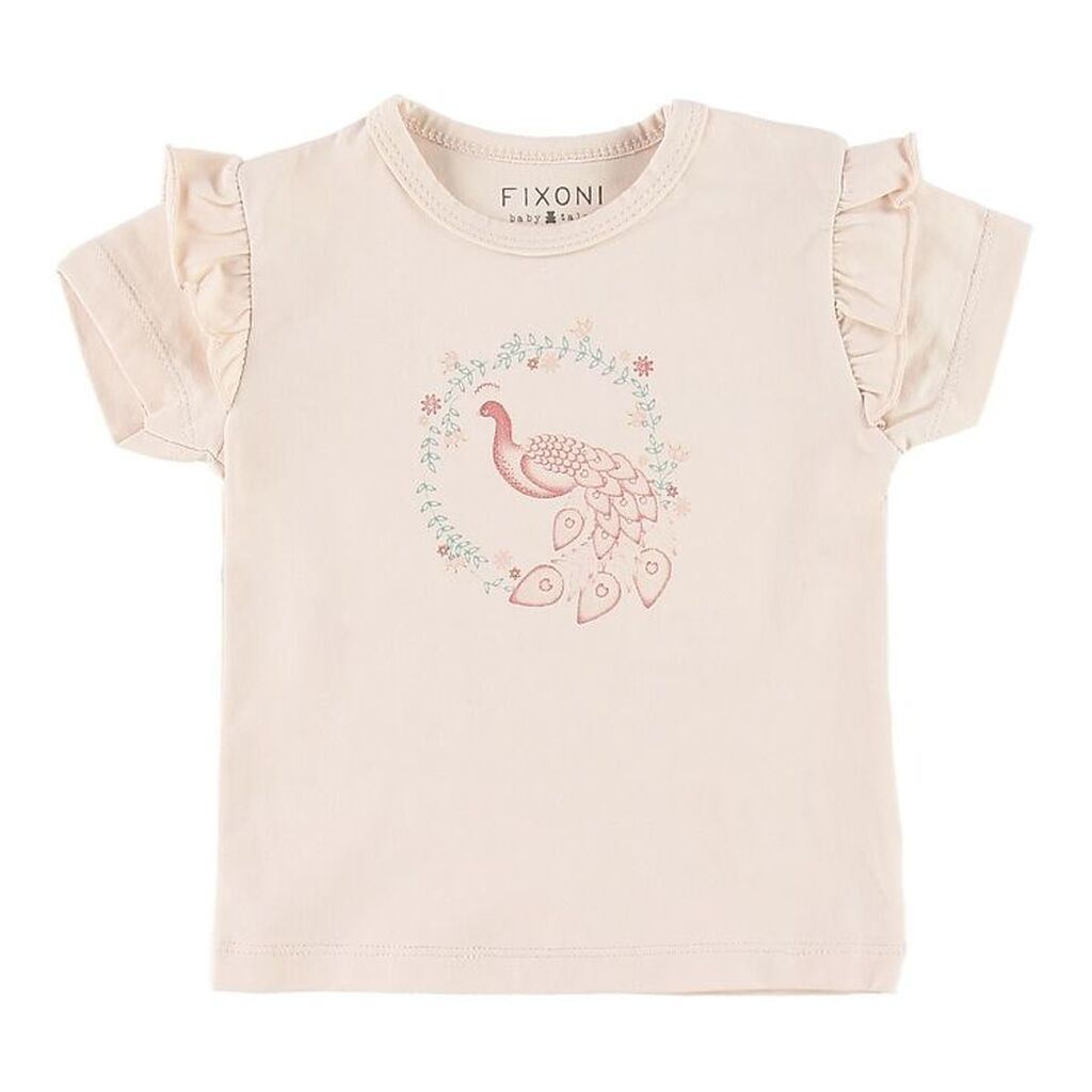 Fixoni T-shirt - Pudder m. Påfugl