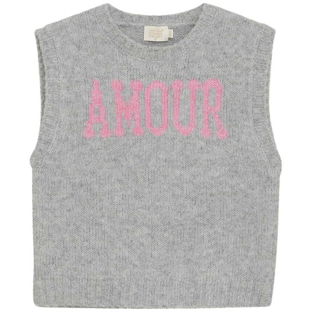 Creamie Vest - Strik - Slipover - Light Grey Melange