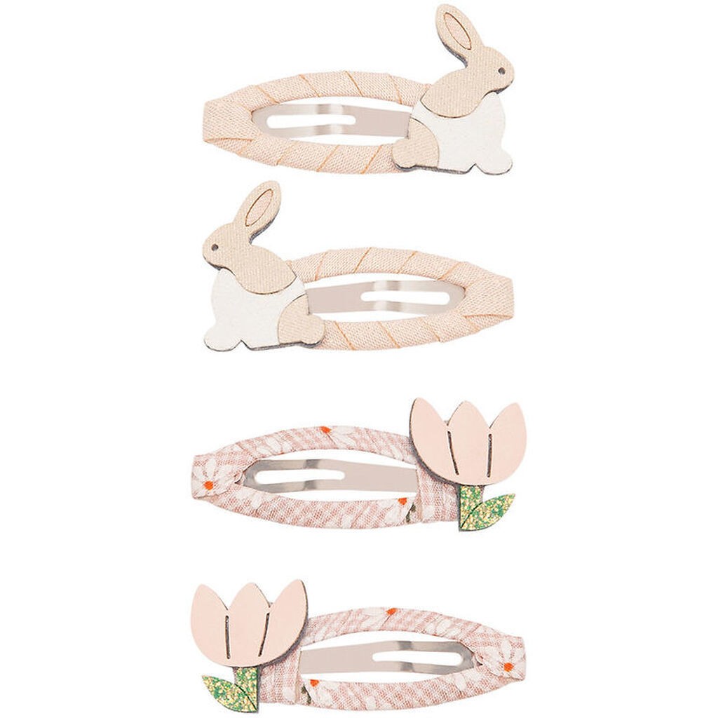 Mimi & Lula Hårspænder - 4-pak - 5 cm - Bunny & Flower Easter