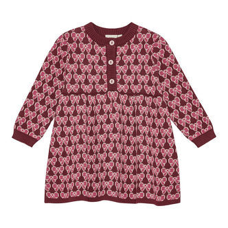 Flöss Kjole - Nova - Strik - Bordeaux Bow