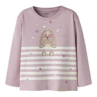 Name It Bluse - NmfValiane - Dawn Pink/Dog Heart Stripe