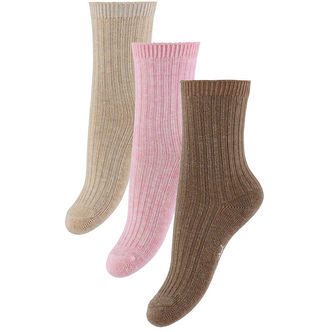 Konges Sløjd Strømper - 3-pak - Rib - Rose Mix