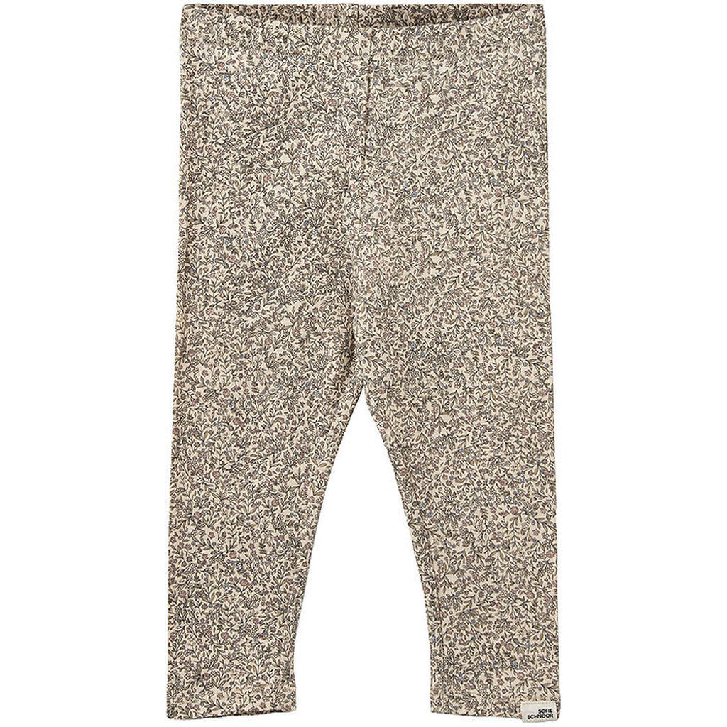 Sofie Schnoor Leggings - Nalinesb - Beige m. Blomster