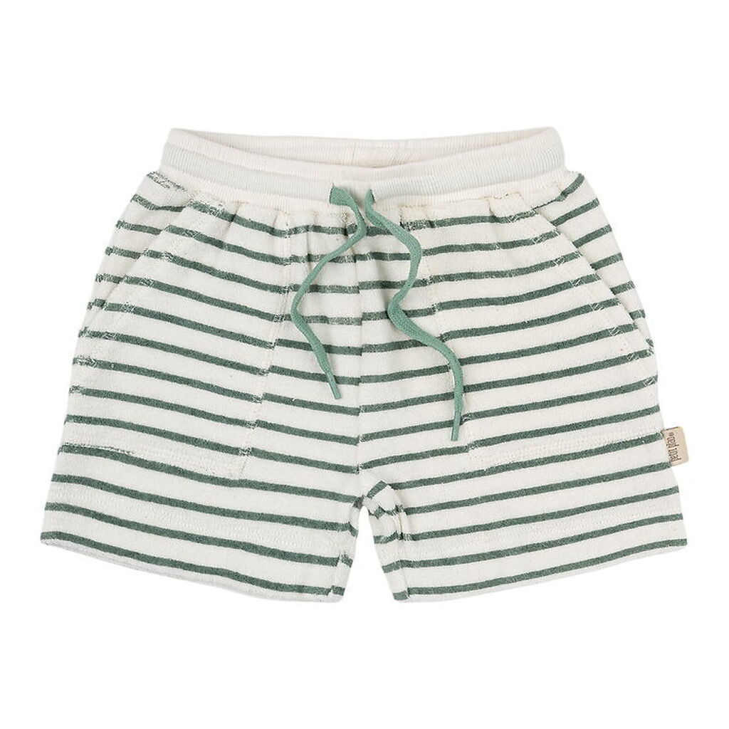 Petit Piao Sweatshorts - Frotté - Pocket - Off white/green