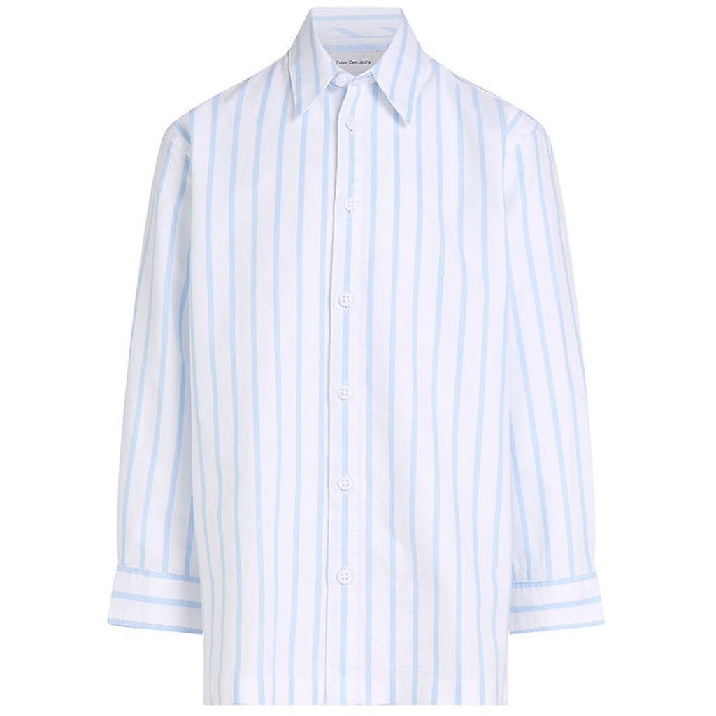 Calvin Klein Skjorte - Striped Oxford - White/Blue Stripe