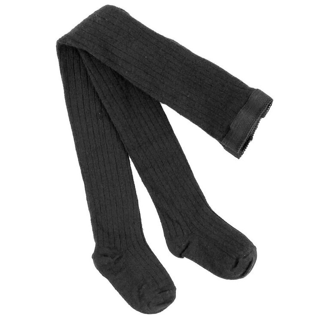 MP Strømpebukser - Uld - Rib - Sort