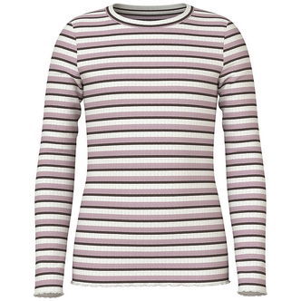 Name It Bluse - Rib - NkfVemma - Cloud Dancer/Seal Brown/Keepsak