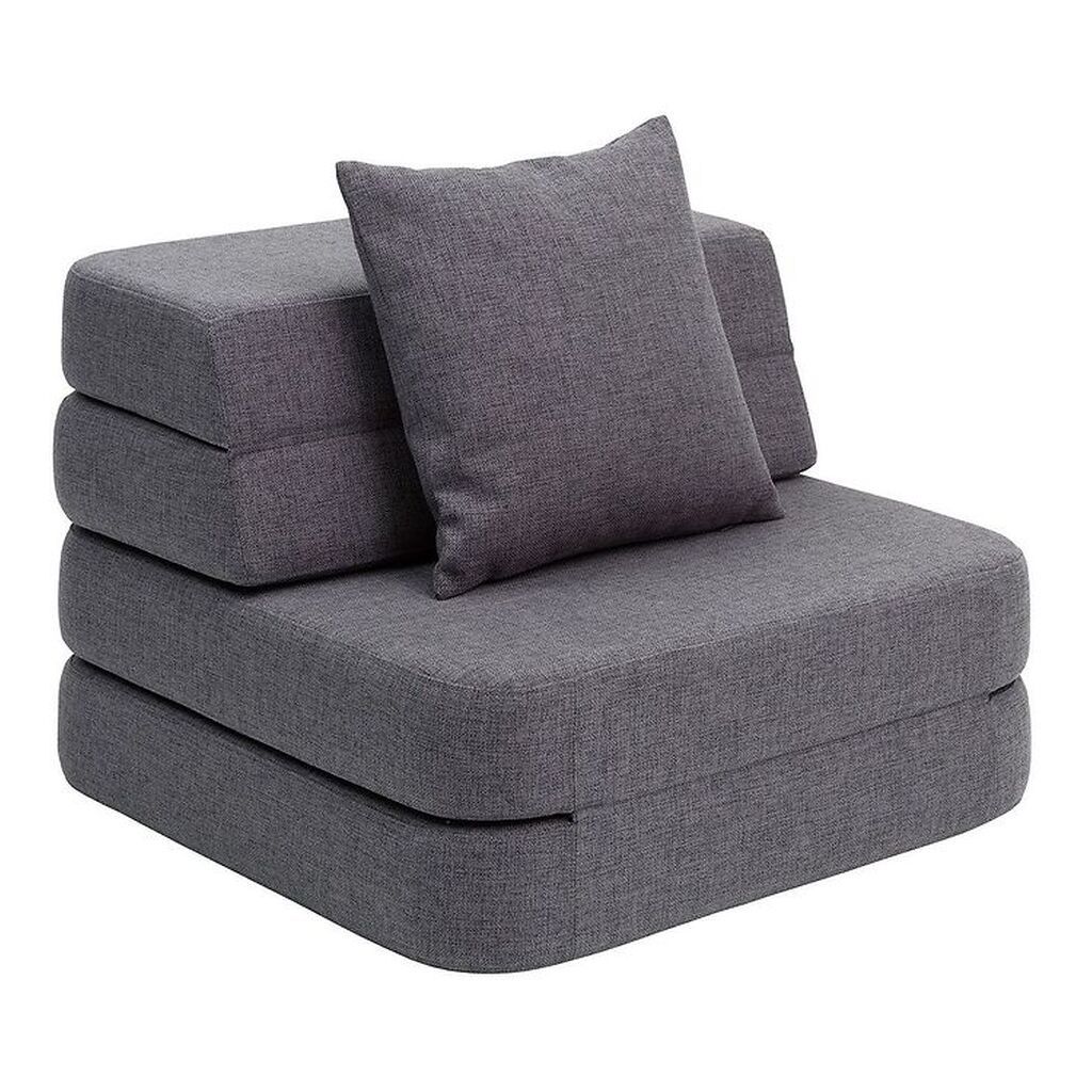 by KlipKlap Foldesofa - 3 Fold Single - 70 cm - Blue Grey/Grey