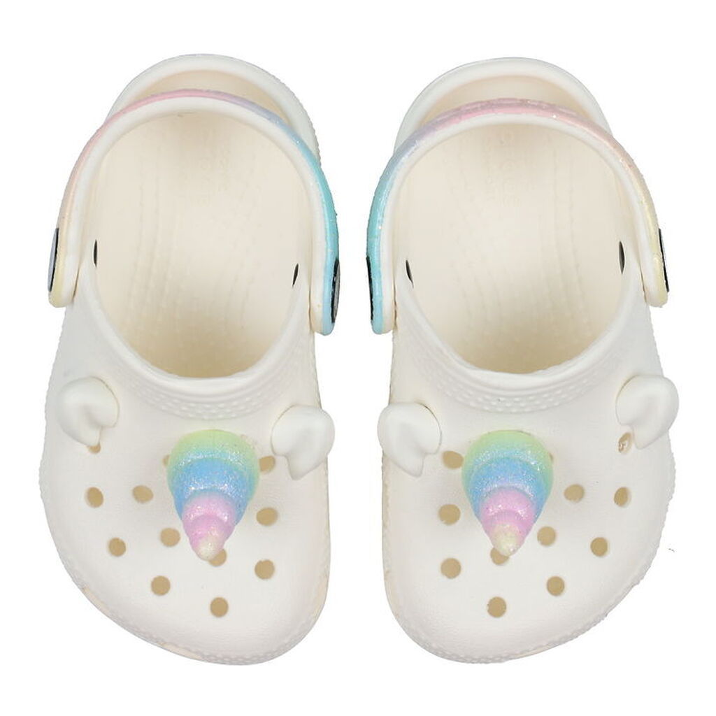 Crocs Sandaler - Classic Rainbow Unicorn Clog T - Chalk