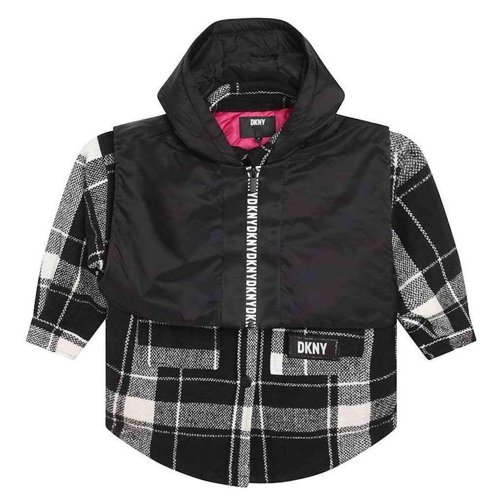 DKNY Frakke - Sort/Hvidternet m. Vest