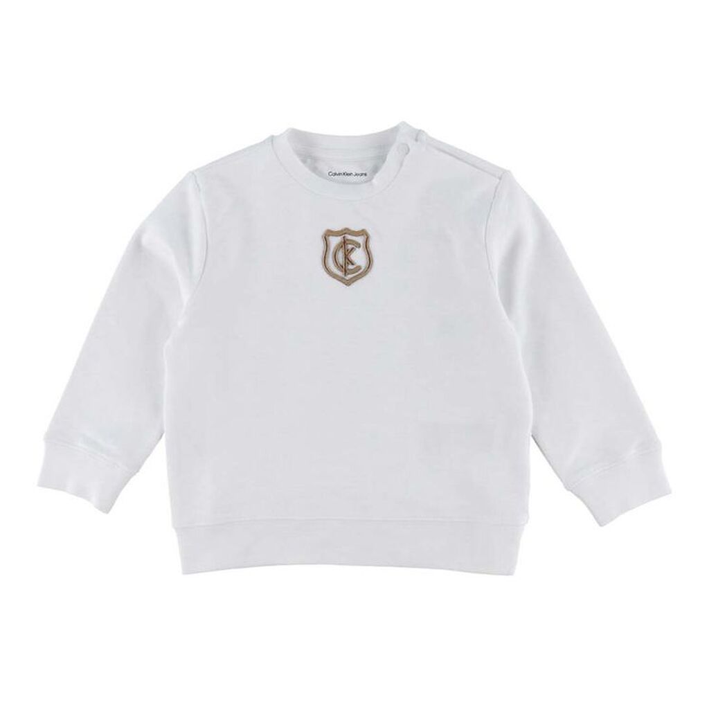 Calvin Klein Sweatshitt - Crest Logo - Bright White