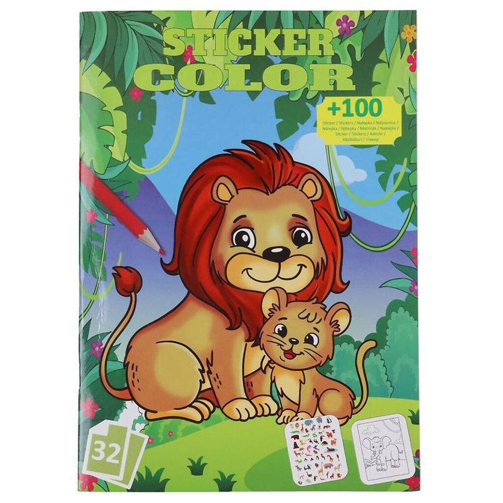 Megastar Malebog m. Klistermærker - 32 Sider - Dyr