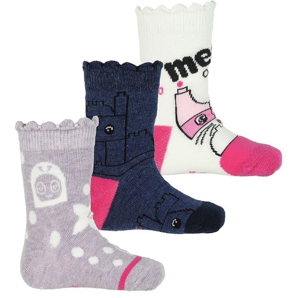 LEGOÂ® Wear Strømper - 3-pak - Navy/Creme/Lavendel