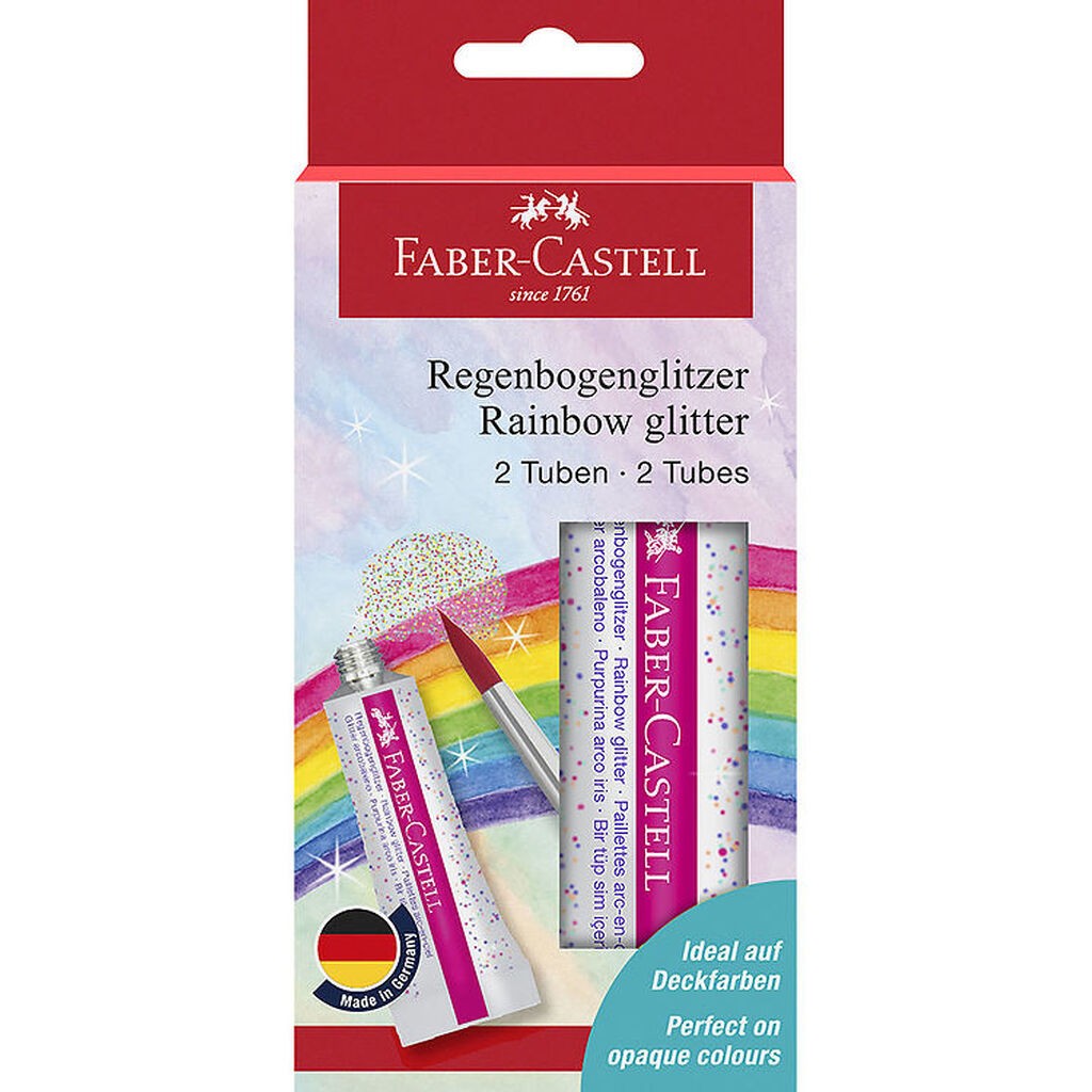 Faber-Castell Glitter Tuber - 2 stk. - Rainbow