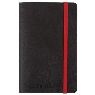 Oxford Notesbog - Soft Cover - Linieret - A6 - Sort/Rød