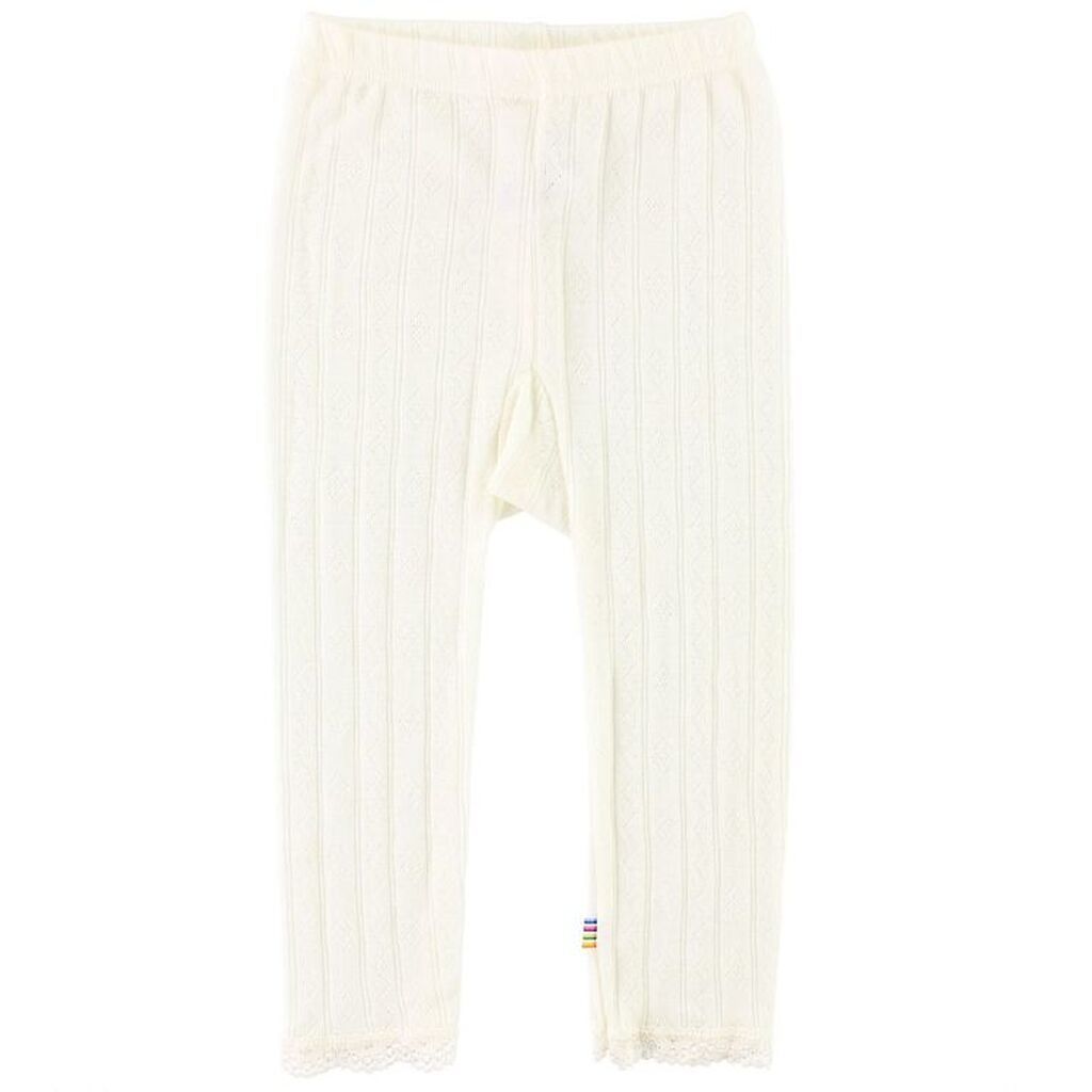 Joha Leggings - Uld/Silke - Råhvid m. Mønster