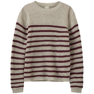 sofie Schnoor Bluse - Strik - Pollysy - Plum Stripe