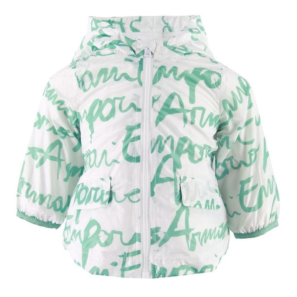 Emporio Armani Jakke - Hvid/Grøn m. Logo