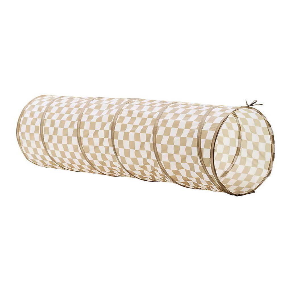 Kids Concept Legetunnel - 180 cm - Khaki/Hvidternet
