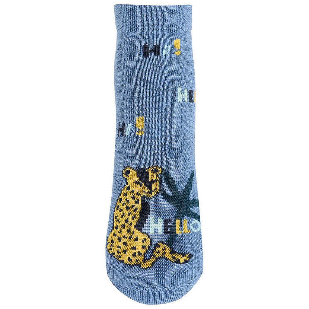 Melton Strømper m. Antiskrid - Let's Go - Denim Blue