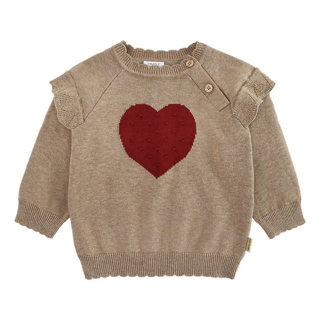 Hust and Claire Bluse - Strik - HCPusle - Biscuit m. Hjerte