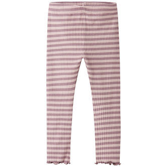 Name It Leggins - Rib - NmfVemma - Toadstool/Burnished Lilac