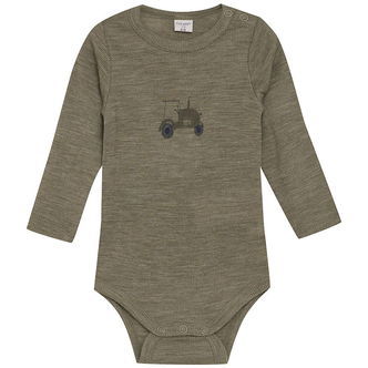 CeLaVi Body l/æ - Uld - Dusky Green m. Traktor