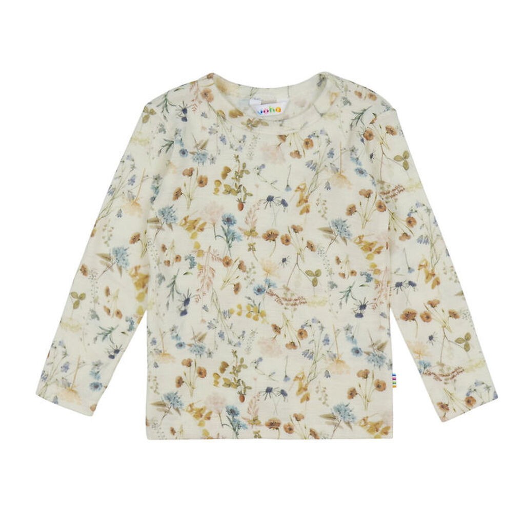 Joha Bluse - Uld - Off White m. Blomster