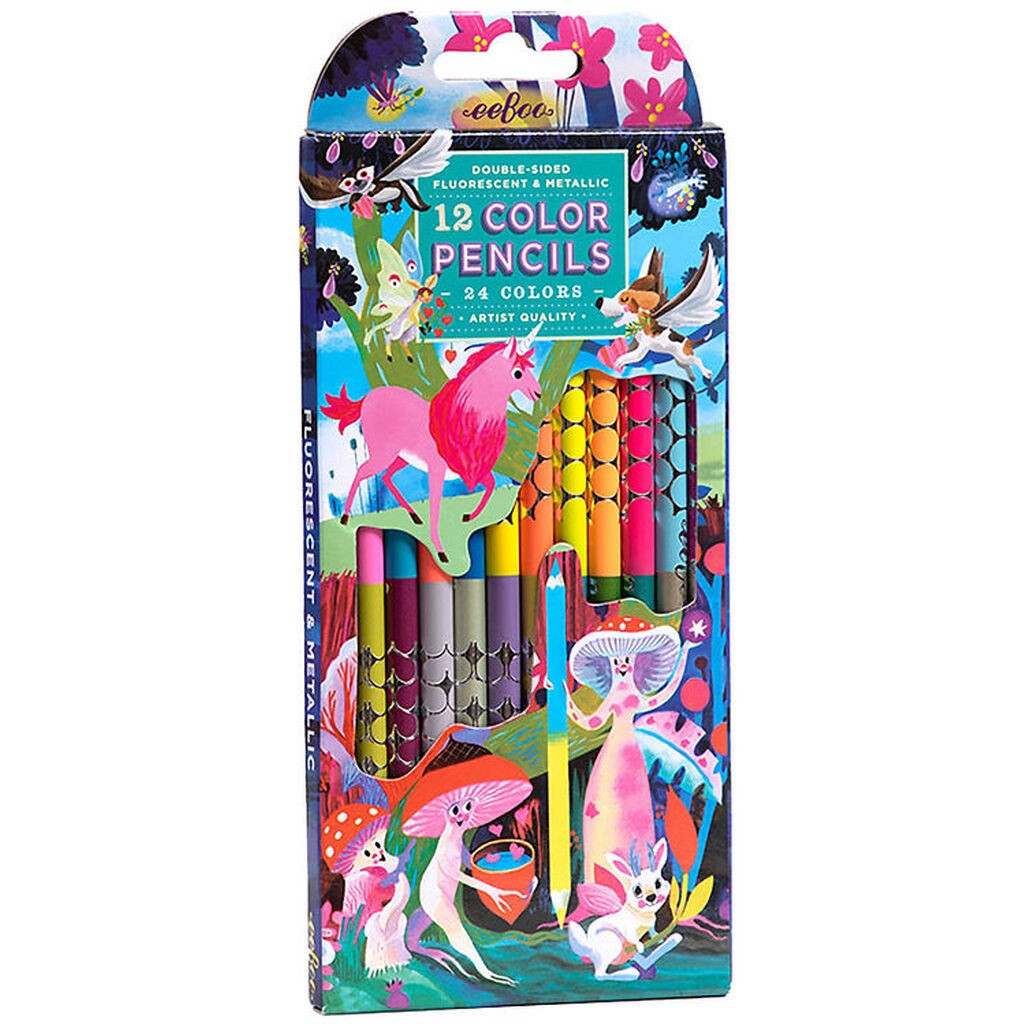 Eeboo Farveblyanter - 12 stk. - Neon/Metallic - Magiske Skabning